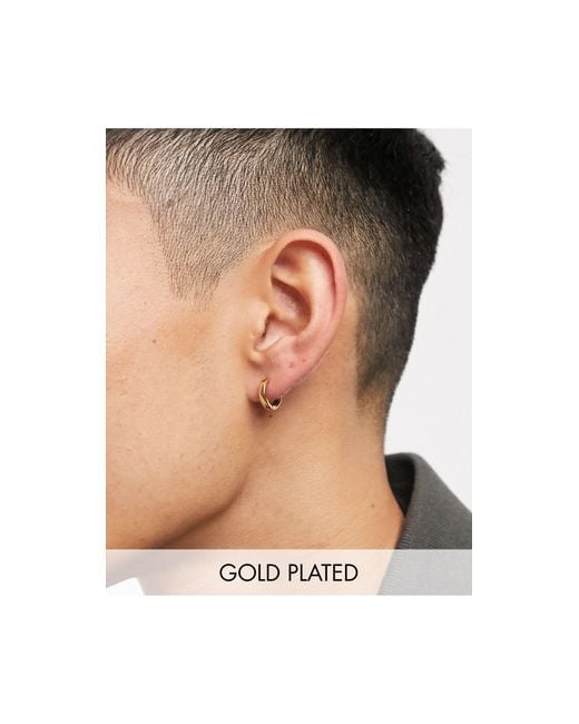 ASOS Metallic 9mm Hoop Earrings for men