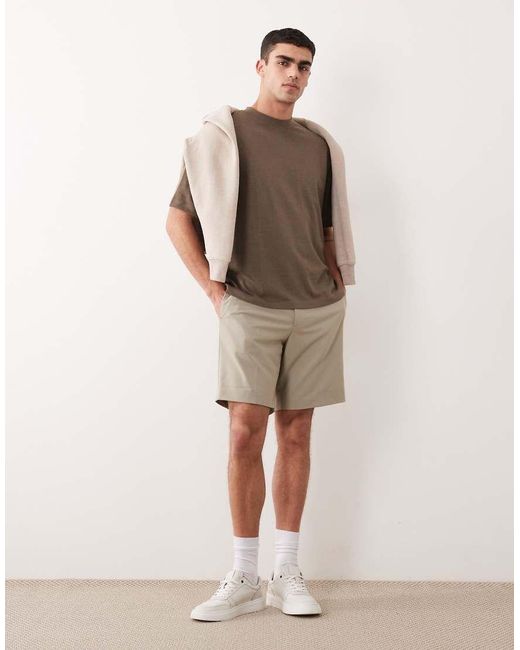 ASOS Natural Tailored Regular Shorts for men