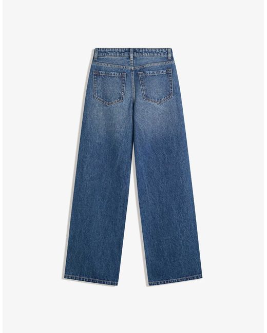 Jean droit à strass - jean Bershka en coloris Blue