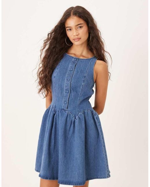 Never Fully Dressed Blue Monika Denim Mini Dress