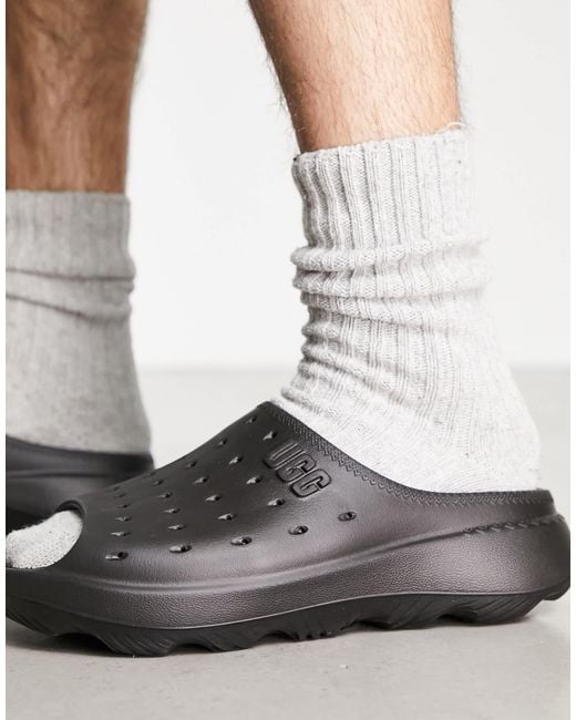 Ugg Black Slide It Perforated Sandal for men