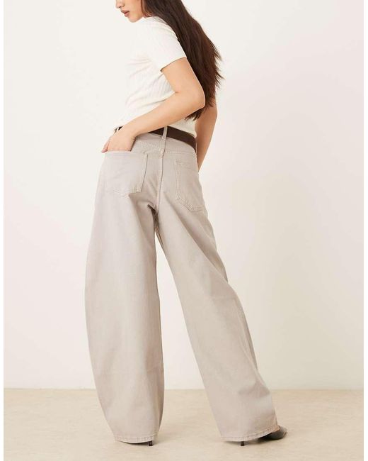 ASOS Natural High Waisted Barrel Leg Jeans