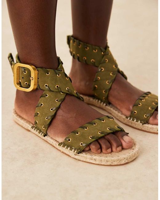 ASOS Natural Jazzy Whipstitch Espadrille Sandals