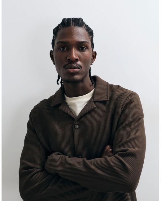 ASOS Black Button Up Shacket for men