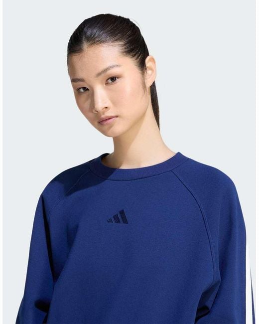 Adidas Originals Blue Adidas Kit 3-stripes Sweatshirt