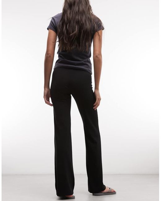 Weekday Black Low Rise Waistband Detail Bootleg Trousers