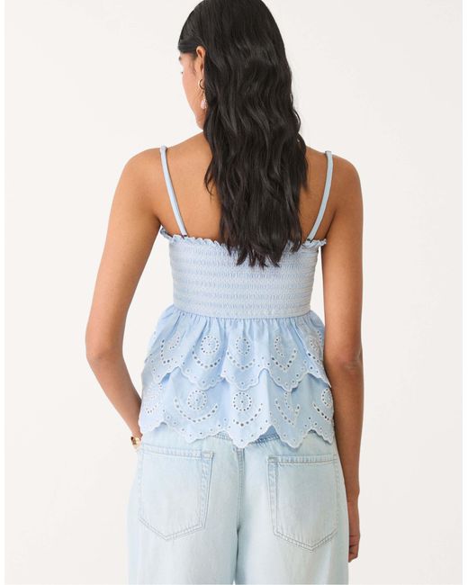 Stradivarius Blue – besticktes oberteil