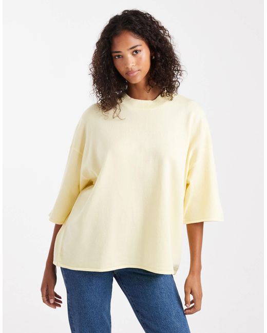 ASOS Natural Knitted Structured T-shirt