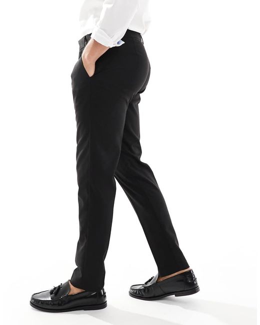 ASOS Black Smart Tapered Fit Trousers for men