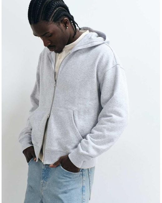 Cotton On White Zip Up Hoodie for men