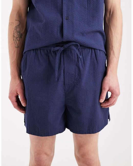 Aray Blue Seersucker Shorts