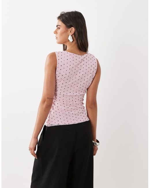 ASOS Pink Soft Square Dobby Lace Vest