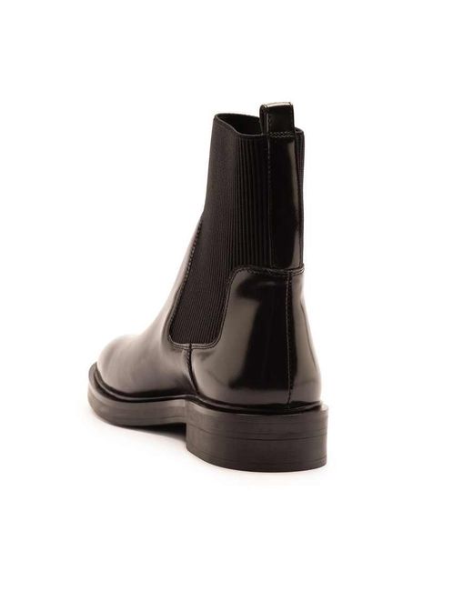 OFF THE HOOK Black Brook Chelsea Ankle Boots With Elastic Side Panels