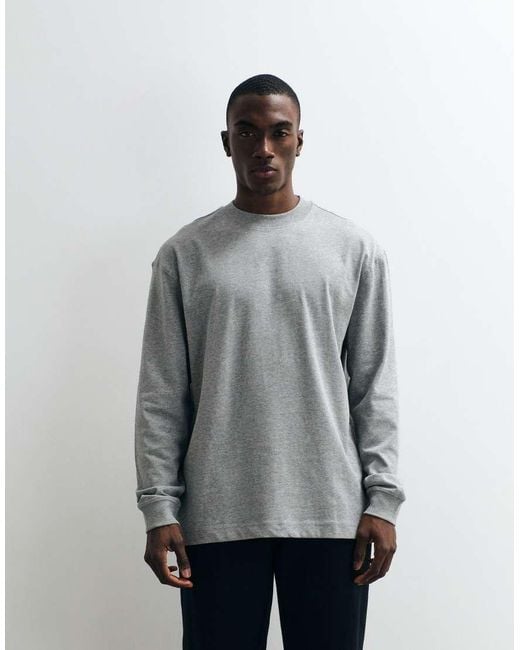 4505 Gray Icon Heavyweight Cotton Oversized Long Sleeve T-shirt With Quick Dry Finish for men