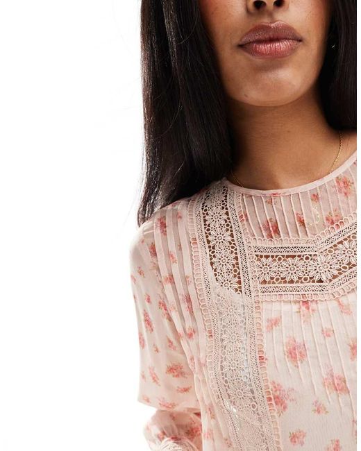 Miss Selfridge Blue Trimmed Up Blouse