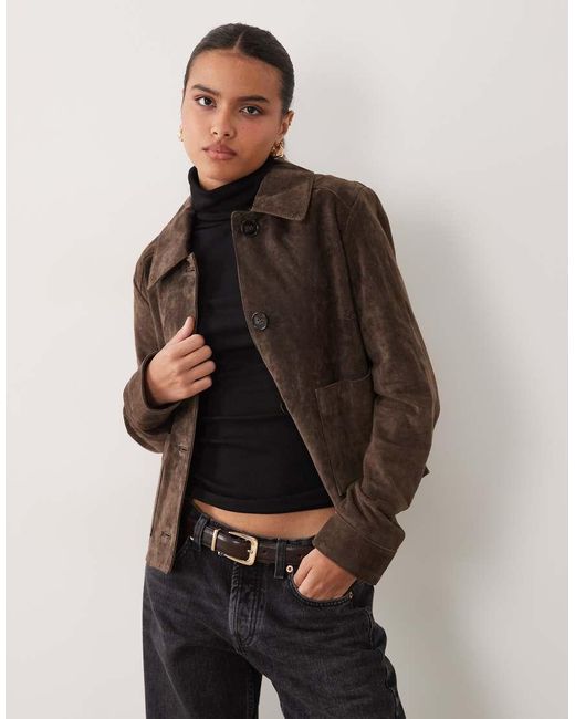 New Look Brown Real Suede Jacket