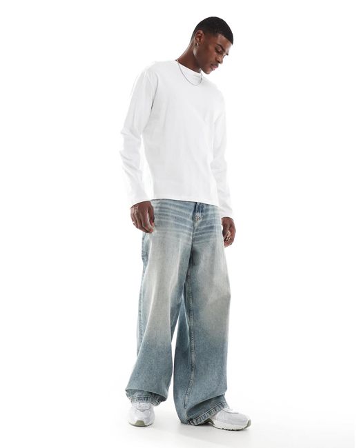 ASOS White Essential Relaxed Long Sleeve T-shirt for men