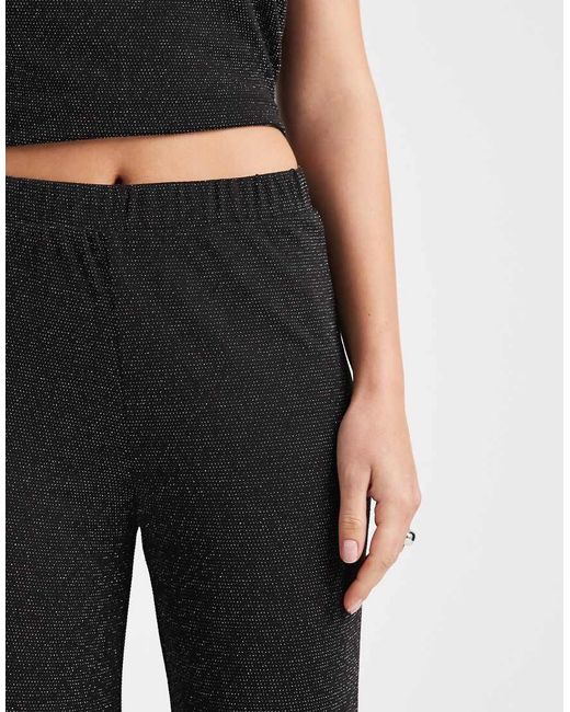 Vero Moda Black Glitter Wide Leg Trouser Top Co-ord