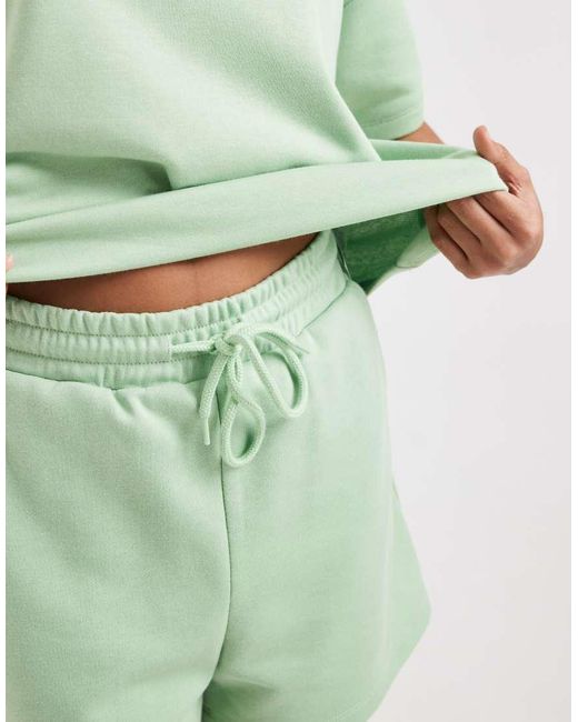 Pieces Green High Waist Sweat Shorts Co-Ord