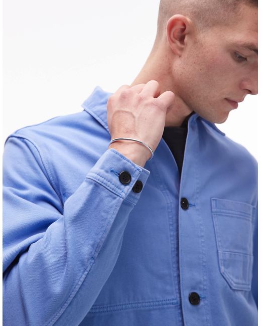 ARKET – überfärbte twill-hemdjacke in Blue für Herren