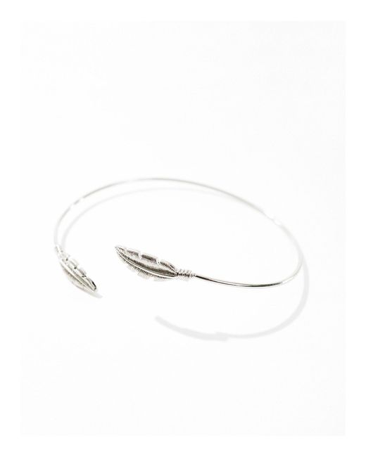 ASOS Natural Arm Cuff With Feather Design for men