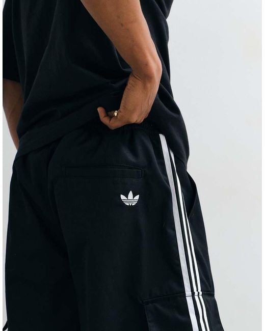 Adidas Originals White Twill Cargo Shorts for men