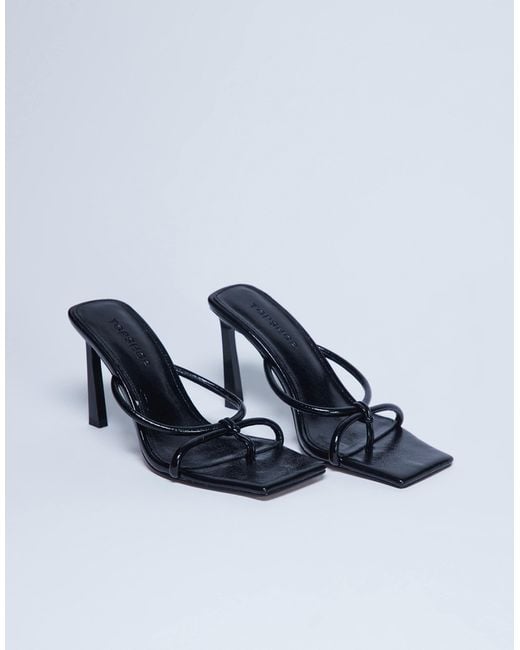 TOPSHOP White Flora Strappy Toe Loop High Heels