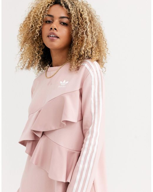 ☆Adidas☆Originals Sportswear Dress Pink adidas Originals X J Koo Trefoil Ruffle Dress in Pink | Lyst UK