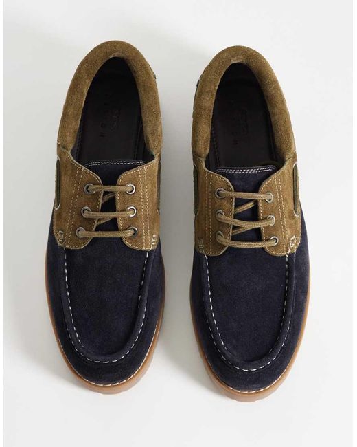 ASOS Multicolor Boat Shoes With Cleated Sole for men