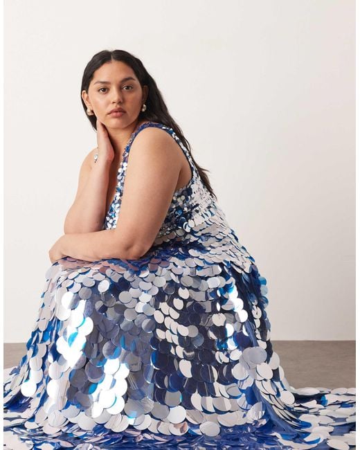 ARRANGE Blue Curve – midikleid