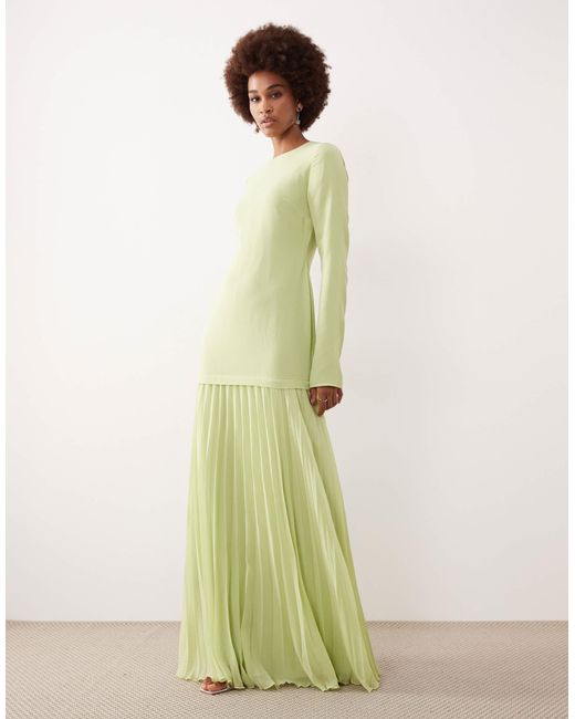 strapless open back dress Green Spot Pleated Skirt – Scarlett & Jo main image 1