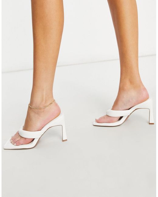 ASOS Haven Padded Toe Thong Heeled Sandals in White Lyst