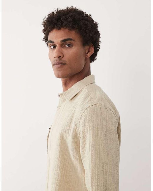 ASOS Natural Regular Fit Textured Shirt for men