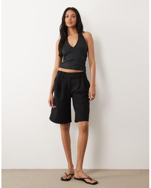 ASOS Black Polyamide Slinky Halter Neck Top