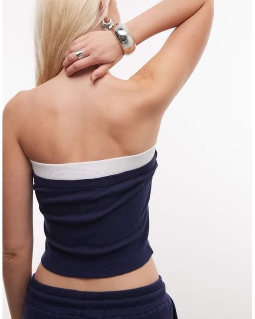 ASOS Blue Weekend Collective Co-ord Bandeau Top With Graphic