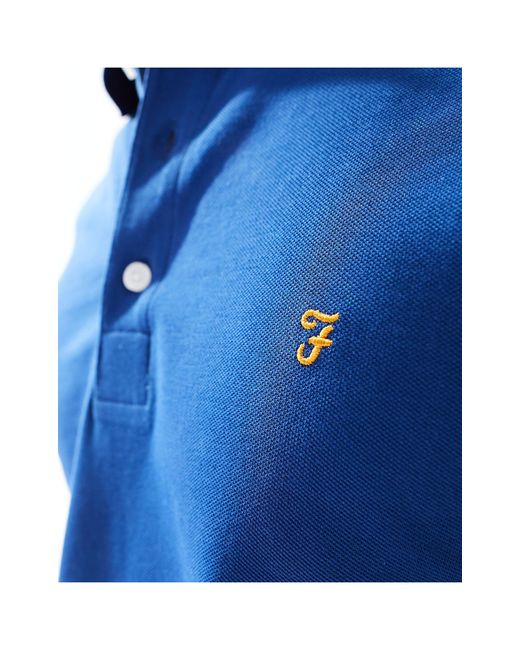 Farah Blue Blanes Short Sleeve Polo Shirt for men