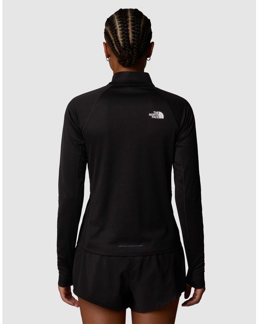 Sunriser - top à manches longues et col zippé The North Face en coloris Black