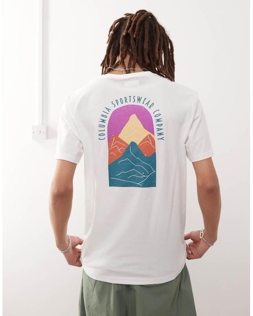 Columbia White Cavalry Trail Graphic T-shirt for men
