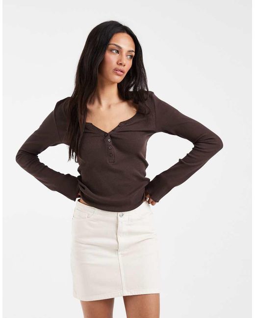 ASOS White Denim Low Rise Mini Skirt