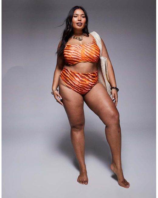 ASOS Orange Asos Design Curve Charlie High Waist Bikini Bottom
