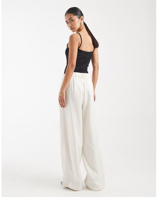 Vero Moda White Pleat Front Wie Leg Tailored Trouser Co-Ord