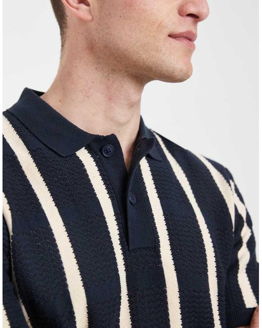 Blend Blue 100% Cotton Regular Fit Knitted Polo for men