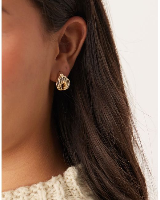 Z - boucles d'oreilles fuselées en plaqué or Accessorize en coloris Brown