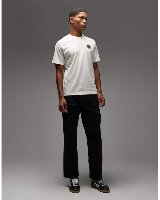 Camiseta Color Crudo Con Logo Estampado En La Espalda De -Blanco Lacoste de hombre de color Gray