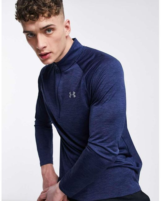 Under Armour Blue Training Tech 2.0 1/2 Zip Long Sleeve Top for men