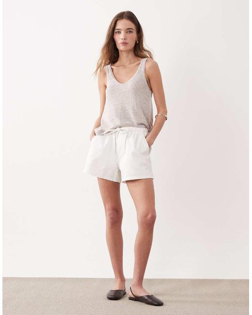 ASOS White Denim Pull On Short