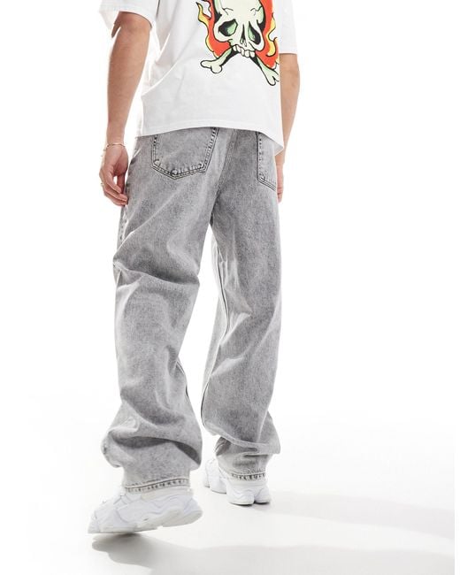 Weekday Gray Galaxy Loose Fit baggy Jeans for men
