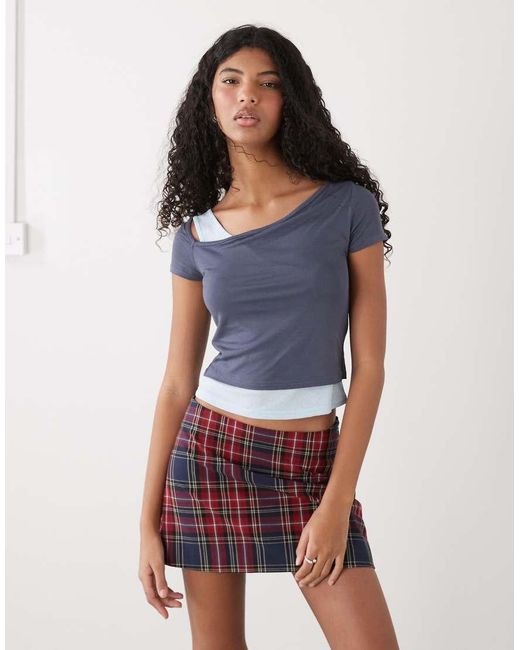 Collusion Blue Asymmetric Double Layer Top
