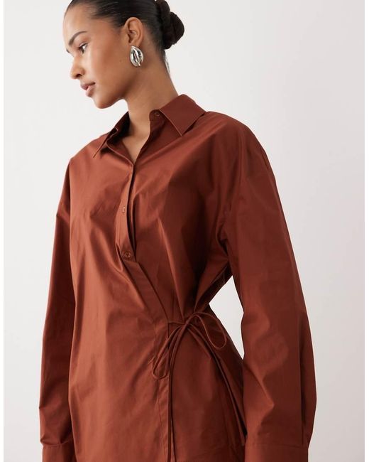 Camicia Oversize Allacciata di Mango in Red