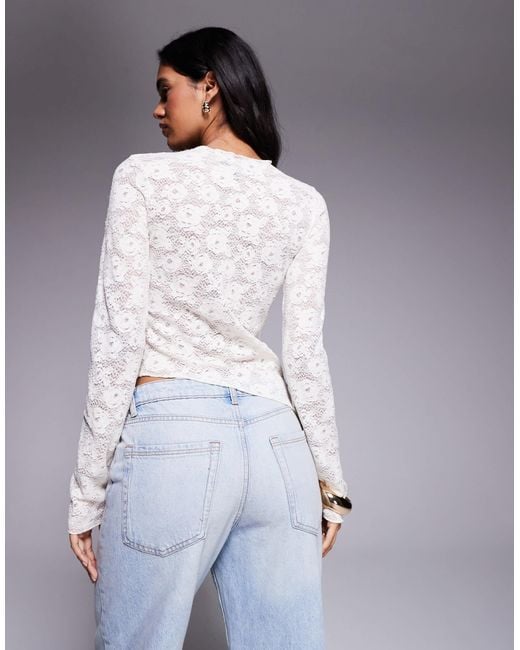 Brave Soul White – langärmeliges spitzenoberteil